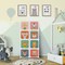 Costway 8-Cube Kids Wardrobe Baby Dresser Bedroom Armoire Clothes Hanging Closet with Doors Blue/Pink/White